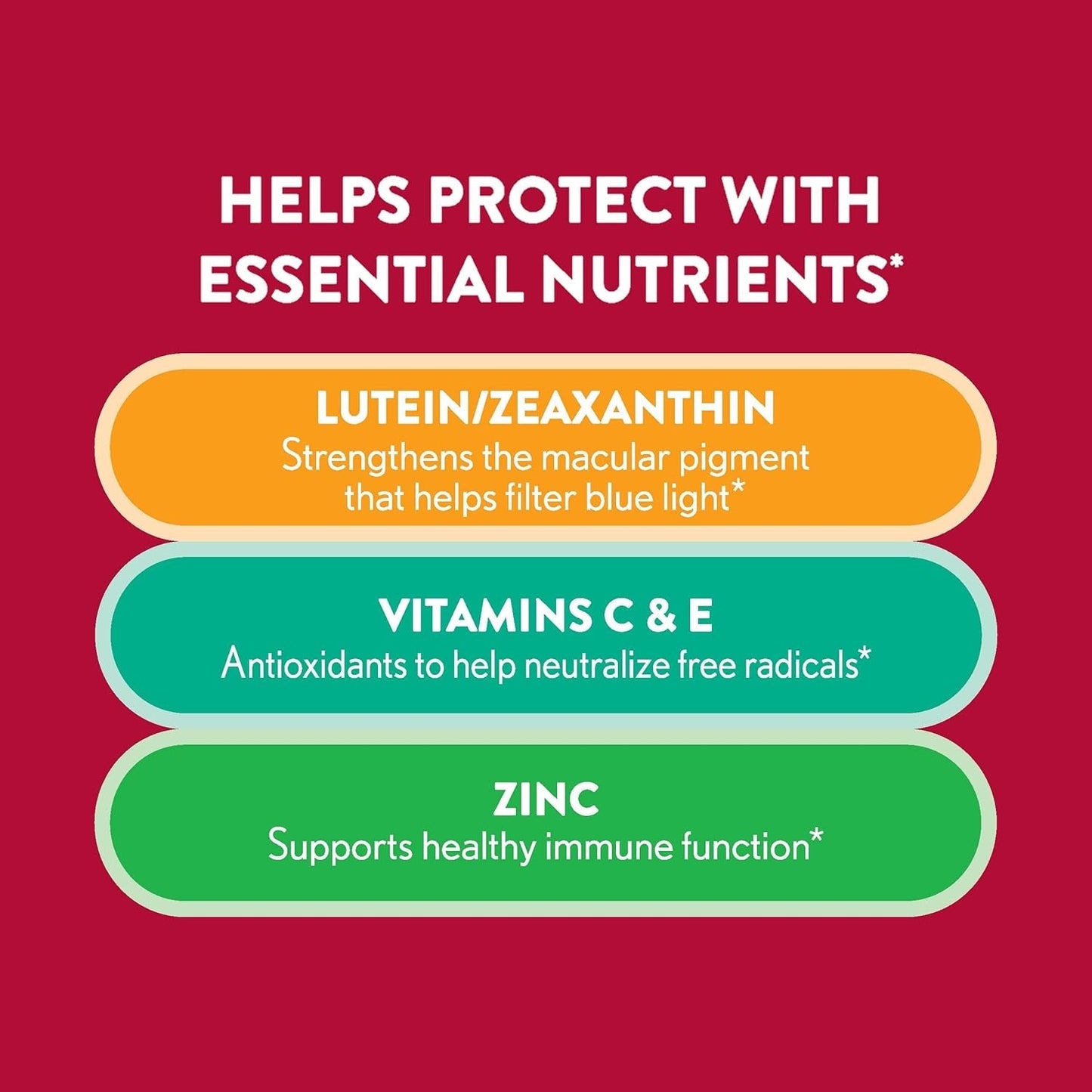 Ocuvite Vitamin & Mineral Supplement for Eye Health Adult Gummies, Contains Lutein & Zeaxanthin, Mixed Fruit, 60 Count