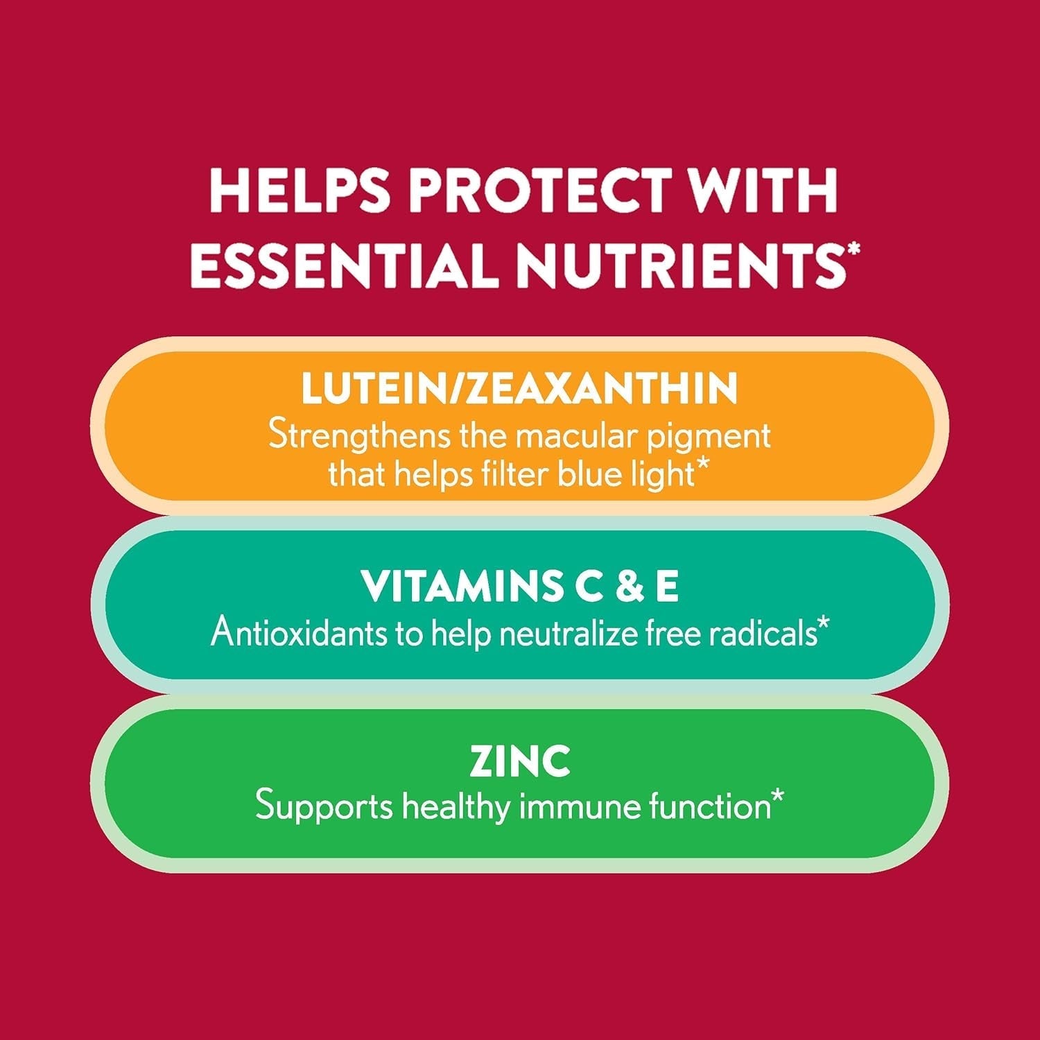 Ocuvite Vitamin & Mineral Supplement for Eye Health Adult Gummies, Contains Lutein & Zeaxanthin, Mixed Fruit, 60 Count