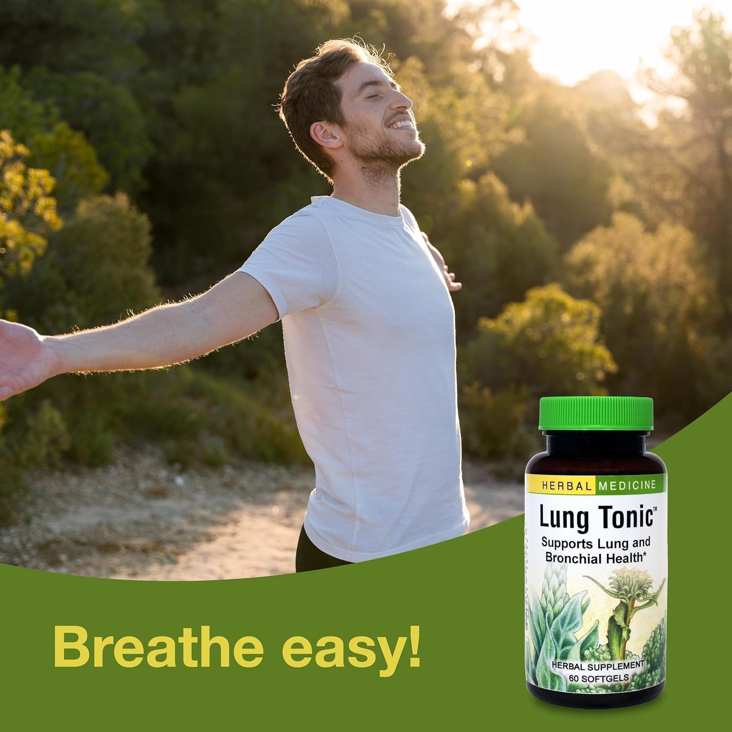 Herbs Etc. Lung Tonic - Lung Supplement for Bronchial Support - Healthy Breathing Support - 60 Softgels