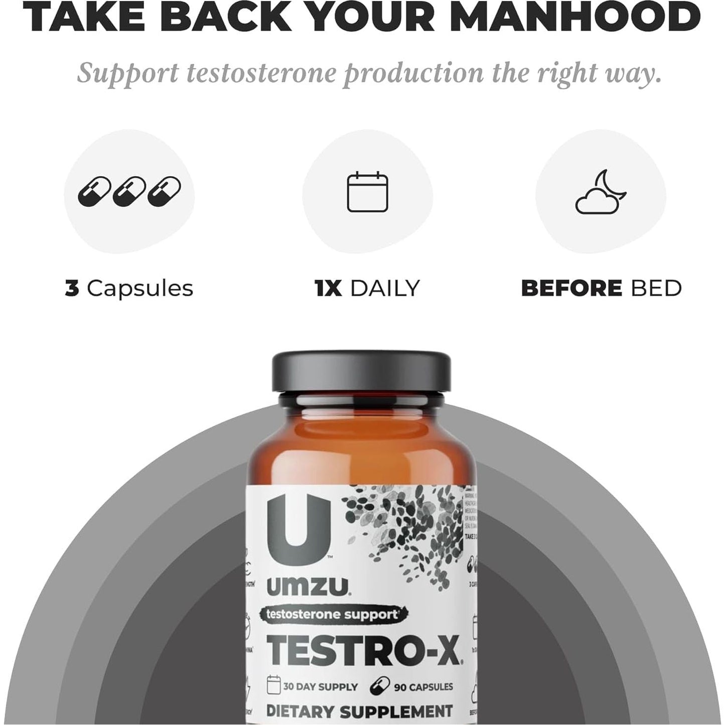 UMZU Testro-X Testosterone Supplement for Men | Support Energy, Strength, Stamina & Healthy T Levels (30 Day Supply)