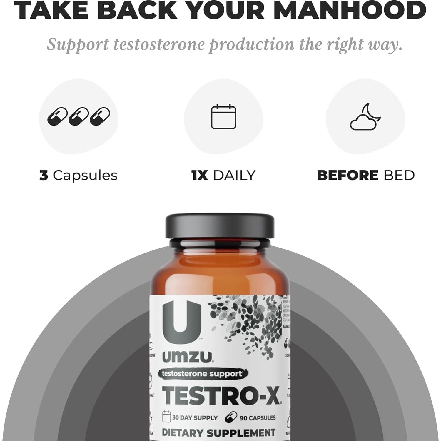 UMZU Testro-X Testosterone Supplement for Men | Support Energy, Strength, Stamina & Healthy T Levels (30 Day Supply)