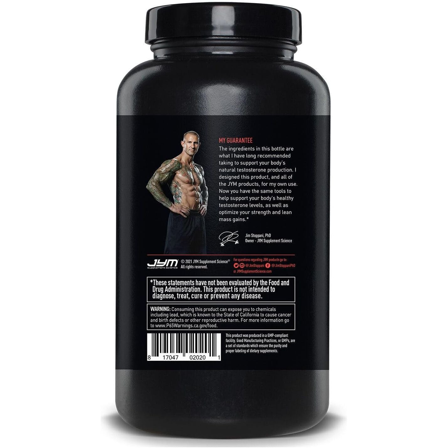 Alpha JYM Testosterone Support | Male Vitality, Hormone Optimization 180 Capsules