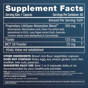 Prohealth Fisetin Supplements MCT Oil. Powerful Antioxidant + Senolytic. Fisetin Supplement 125Mg X 60 Servings