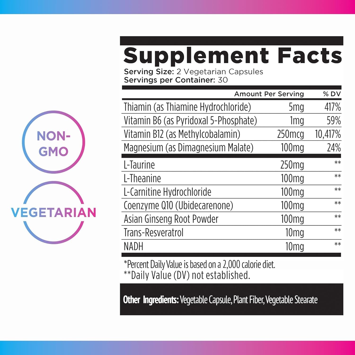 Livingood Daily Energy Supplements for Women & Men, 60 Vegetarian Capsules