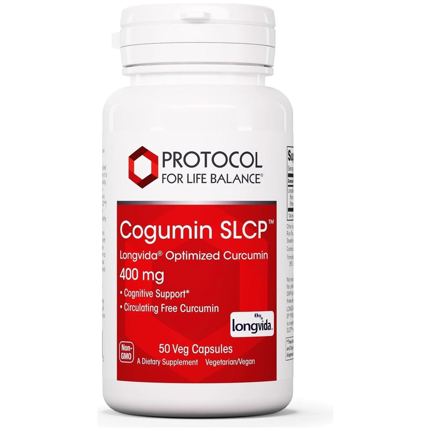PROTOCOL for LIFE BALANCE Cogumin SLCP 400Mg Curcumin - Cognitive Support Supplement 50 Capsules