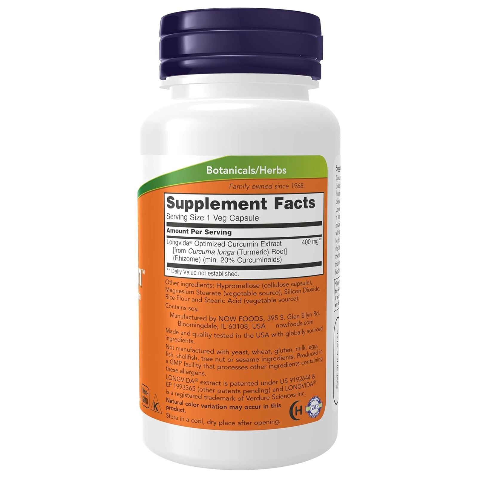 NOW Foods Supplements, Curcubrain™ 400 Mg with Longvida® Optimized Curcumin, 50 Veg Capsules