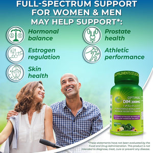 Optimal DIM 200Mg Supplement - Estrogen & Hormone Balance Support 60 Capsules