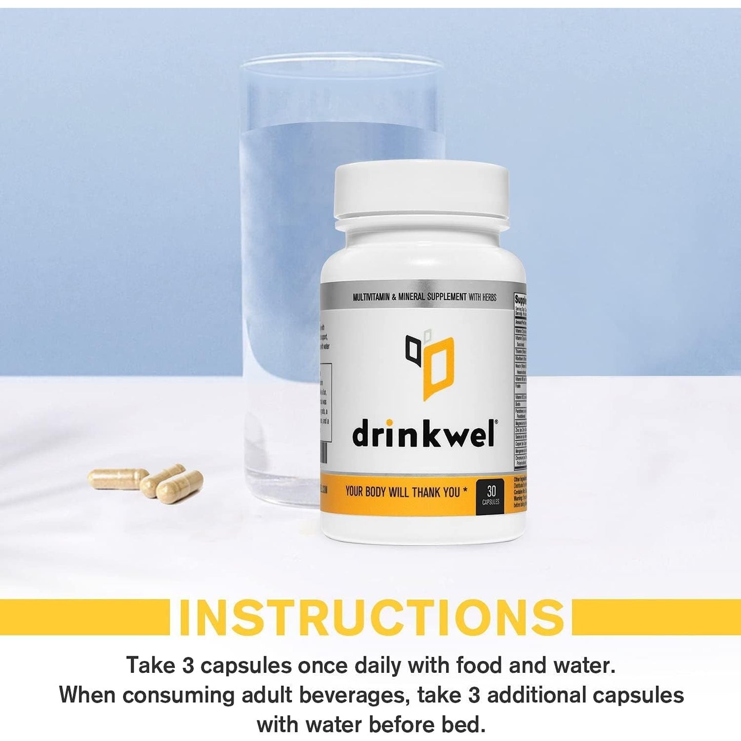 Drinkwel Better Mornings - Liver Cleanse, Detox, Immune Support- Milk Thistle, Vitamin C, Zinc, Magnesium - 30 Count