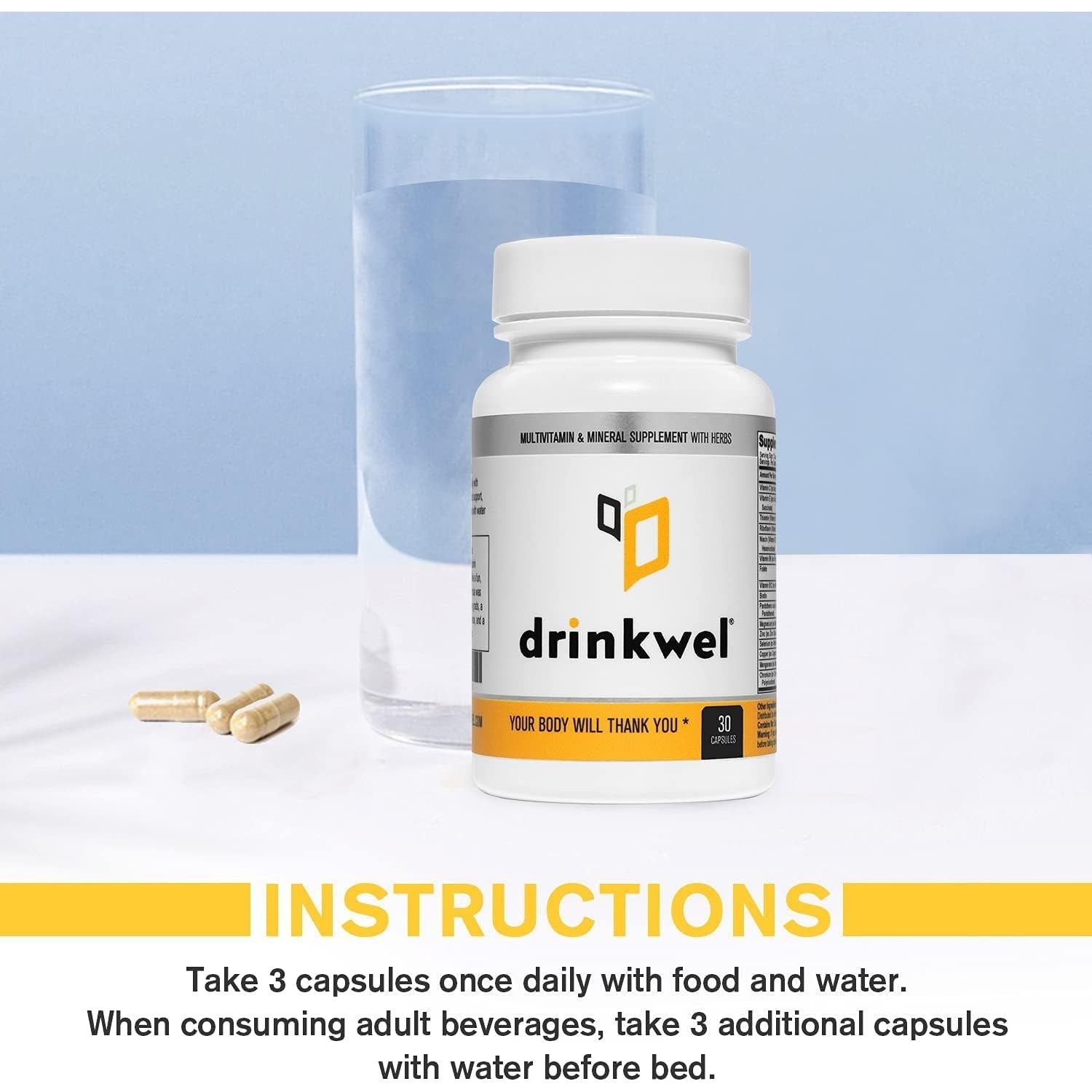 Drinkwel Better Mornings - Liver Cleanse, Detox, Immune Support- Milk Thistle, Vitamin C, Zinc, Magnesium - 30 Count