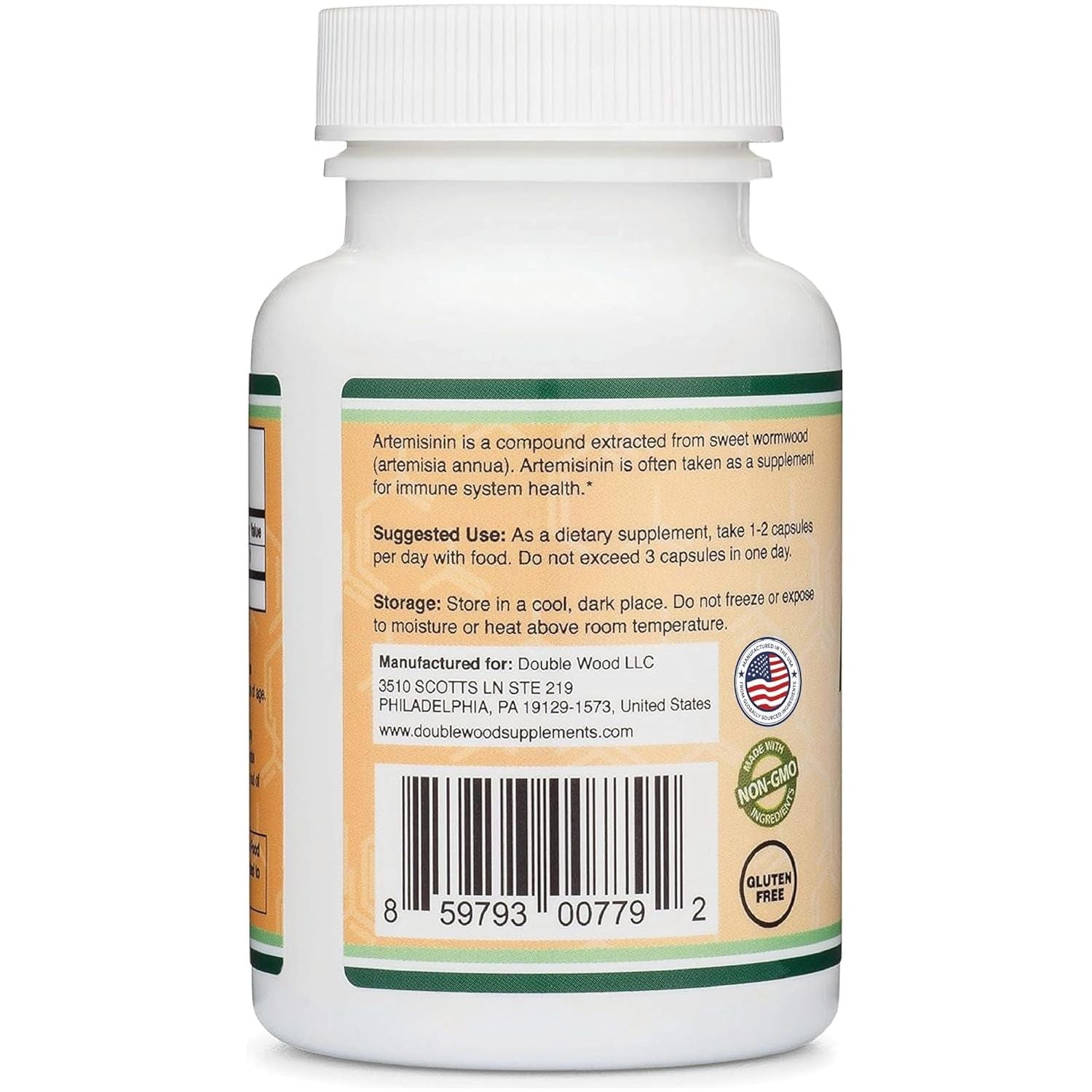 Artemisinin (Sweet Wormwood Cleanse)(Artemisia Annua) 200Mg by Double Wood 120 Capsules