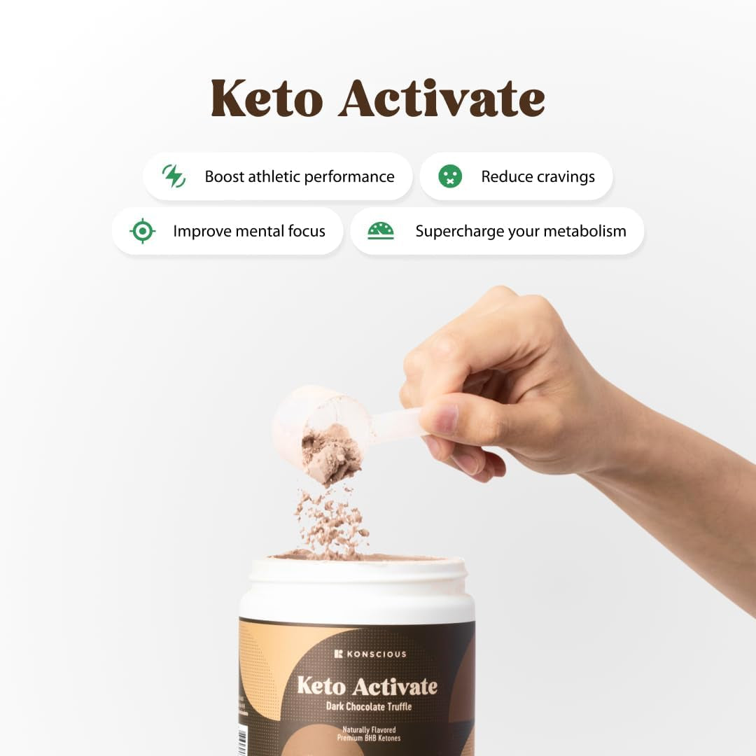 Dark Chocolate Truffle Exogenous Ketones Drink: Pure Keto Shake Powder with Chocolate Ketones
