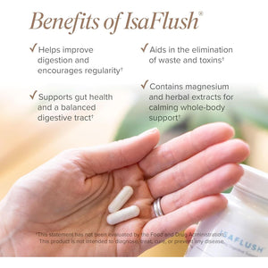 Isagenix Isaflush - Gentle Digestive Support with Balanced Minerals Encouraging Regularity - No Harsh Laxatives - 60 Capsules