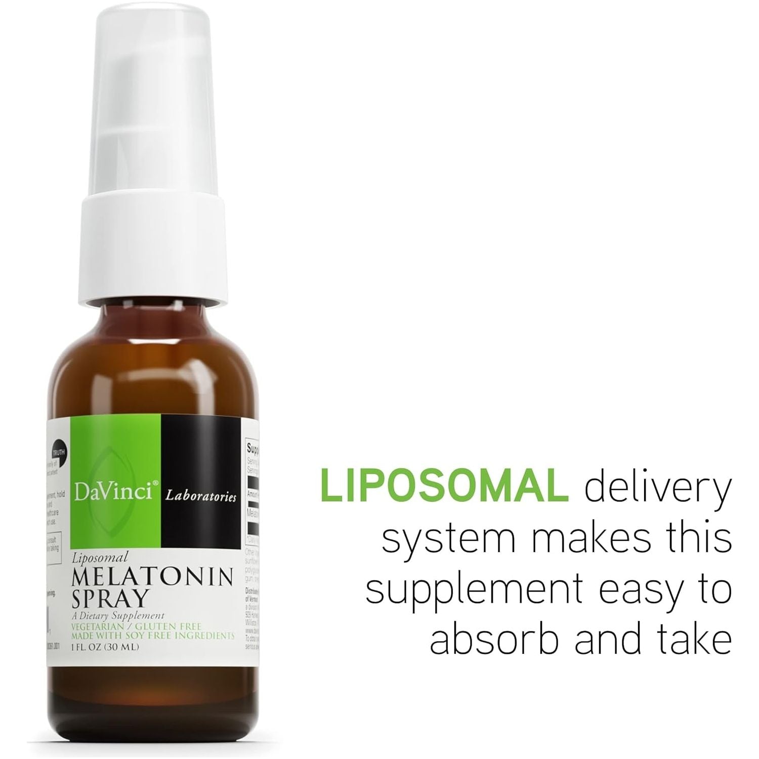 DAVINCI Labs Liposomal Melatonin Spray - Sleep Support Supplement 30 Ml