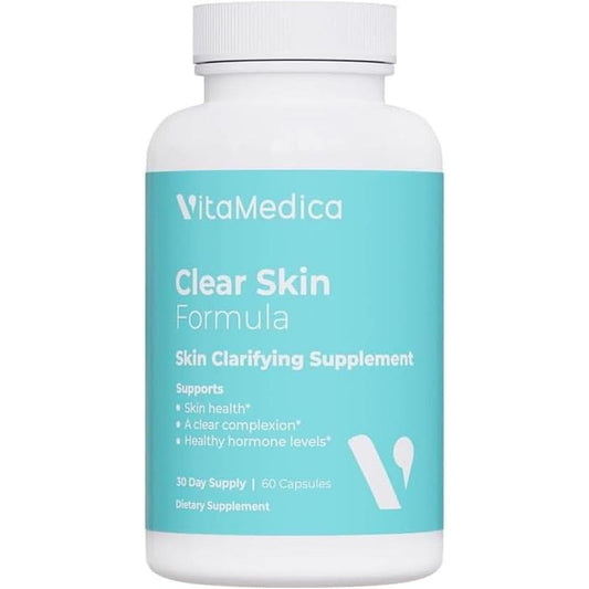 Vitamedica Clear Skin Vitamin Formula | Noncystic Acne Supplement for Skin Clearing 60 Count