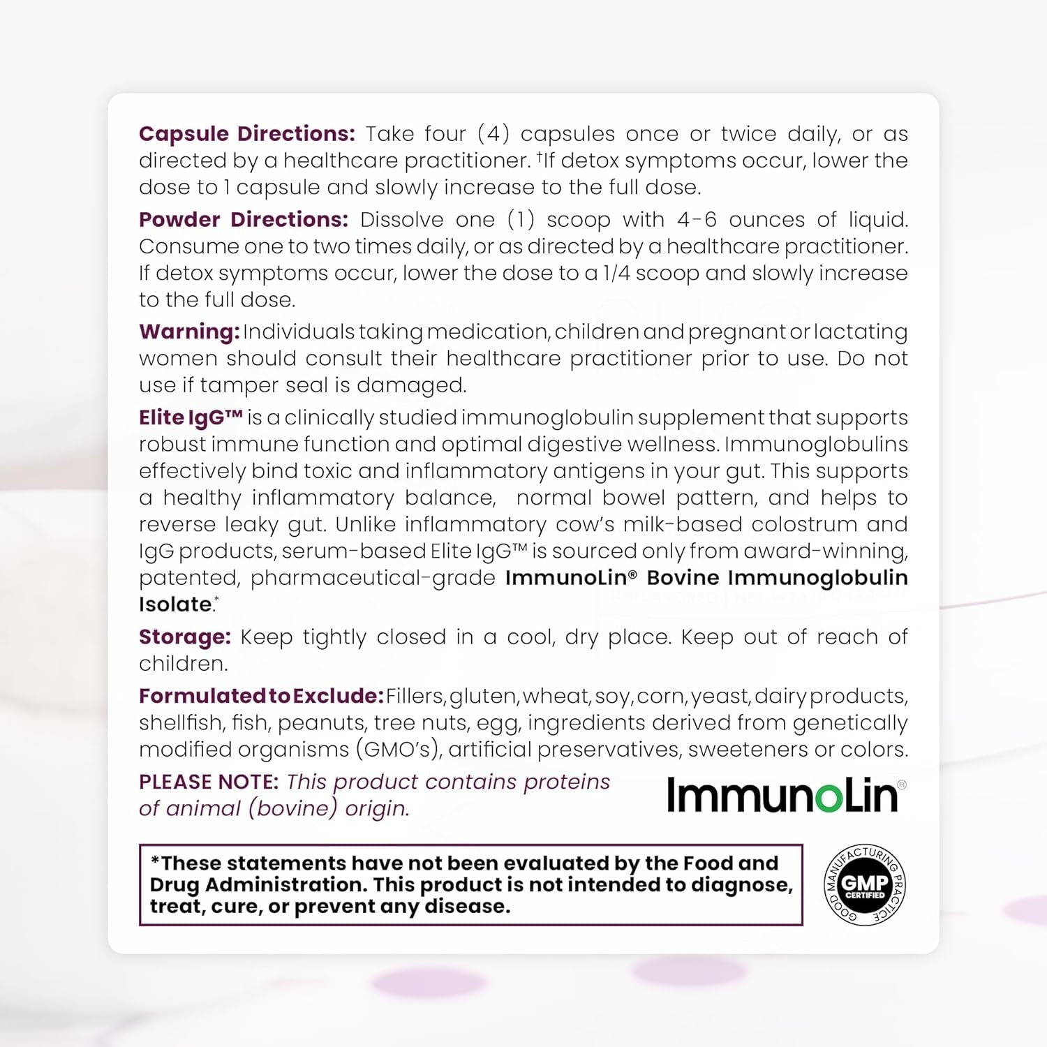 Pure Therapro Rx Elite Igg Immunoglobulin Supplement | 1100+ Mg (120 Capsules)