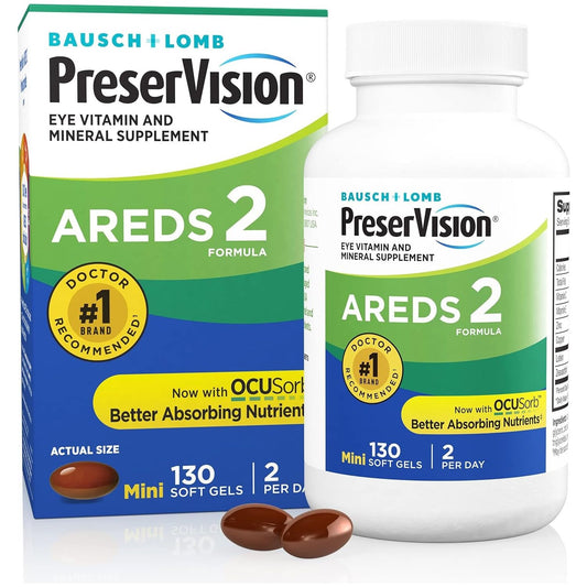 Preservision AREDS 2 Eye Vitamin & Mineral Supplement, Contains Lutein, Vitamin C, Zeaxanthin, Zinc & Vitamin E, 130 Softgels
