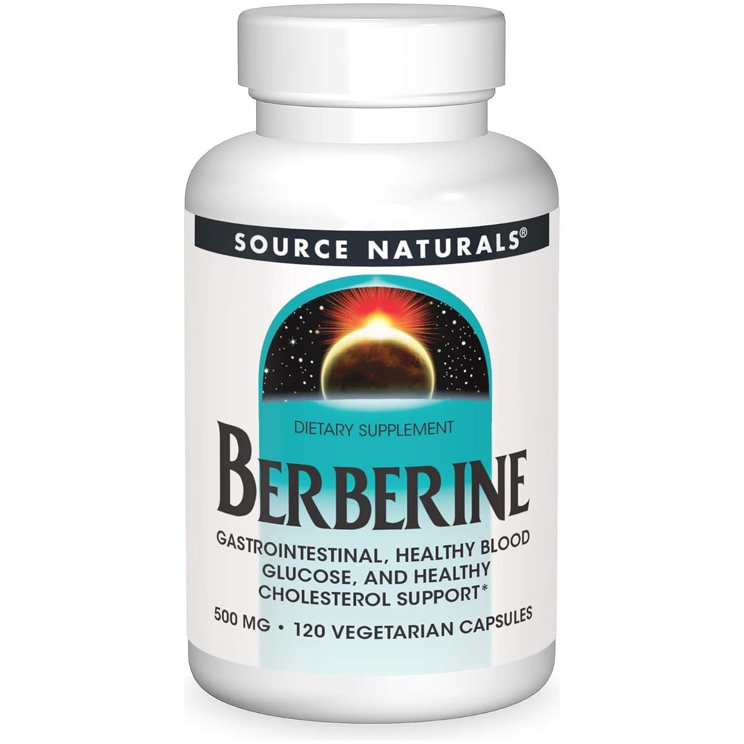 Source Naturals Berberine Vegetable Capsule, for Gastrointestinal Support* - 120 Vegetarian Capsules
