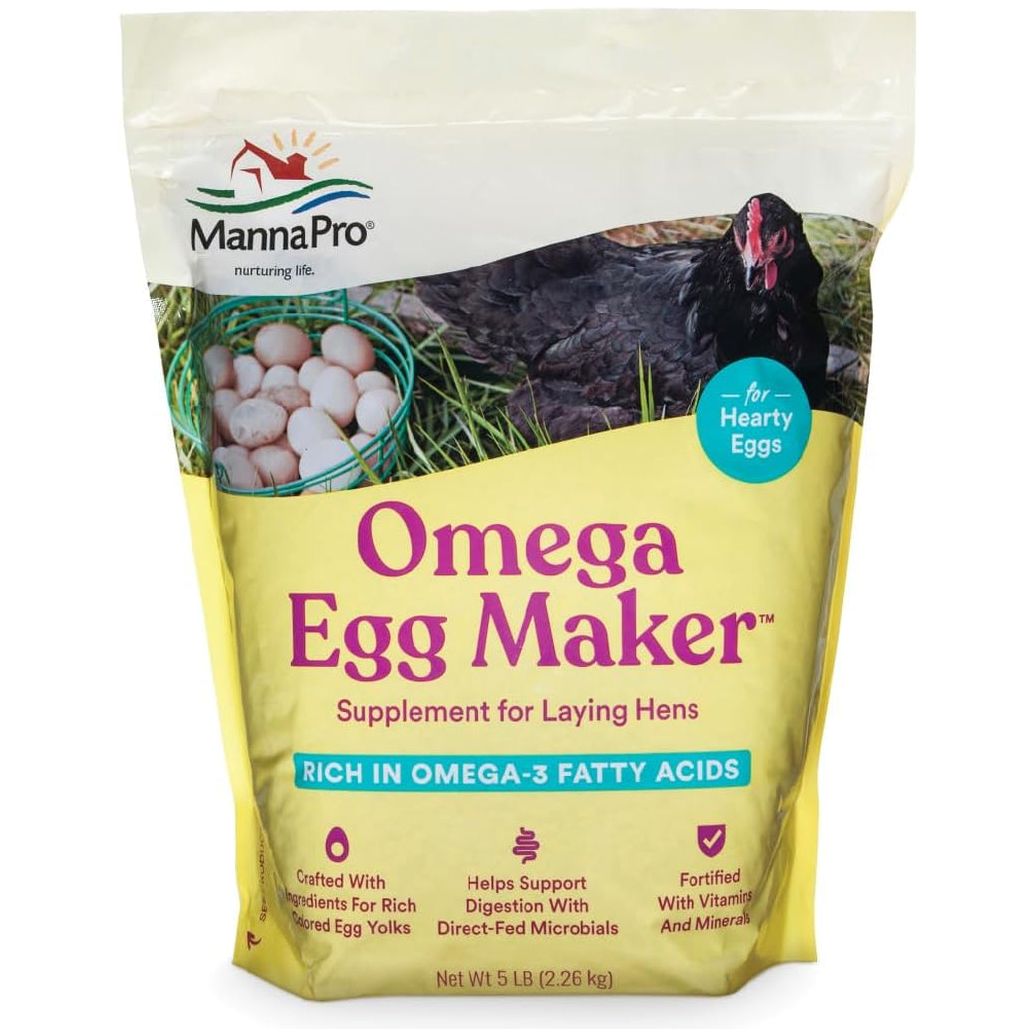 Manna Pro Chicken Feed Supplement | Omega Egg Maker Chicken Supplies 5 Pounds