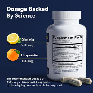 Vein Formula - Diosmin Hesperidin 1000 Mg from MPFF, 60 Capsules, Blood Circulation and Leg Vein Supplements