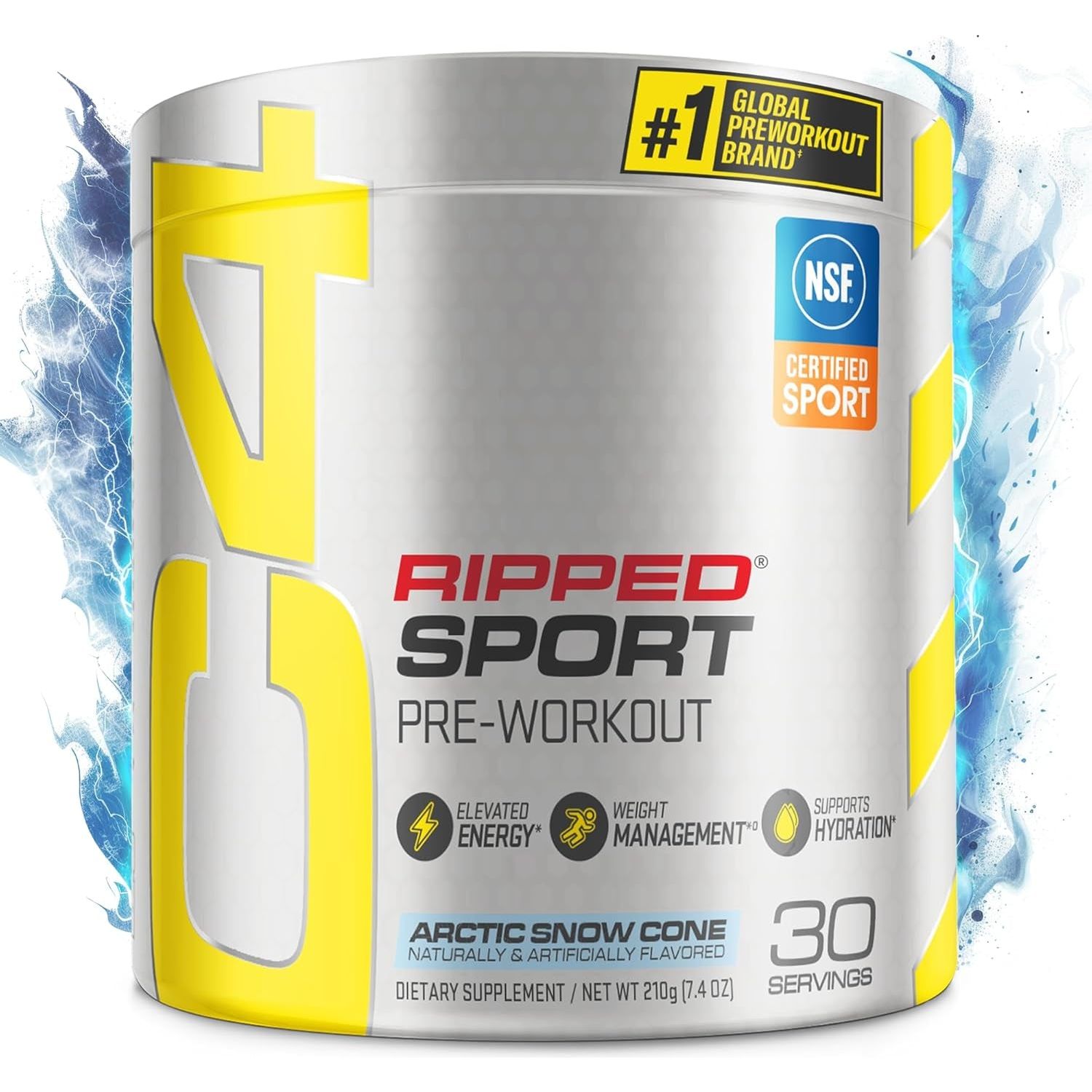 C4 Ripped Sport Pre Workout Powder Arctic Snow Cone - 135Mg Caffeine + Weight Loss - 30 Servings