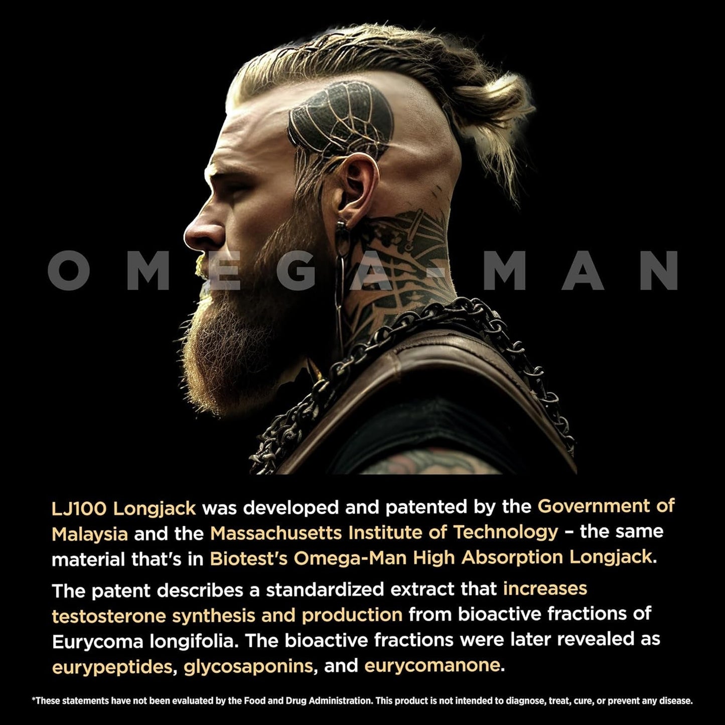 Omega-Man 300Mg LJ100 – Elevates Free Testosterone with Enhanced Absorption - 30 Softgels