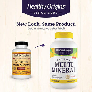 Healthy Origins Chelated Multi Mineral - Chelated Trace Minerals Supplement with Selenium, Iodine, Magnesium & More 240 Veggie Capsules