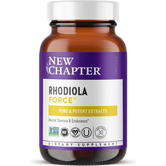 New Chapter Rhodiola Force 300Mg for Mental Focus & Stamina, Endurance + Mood Support + Stress Adaptogen - 30 Count