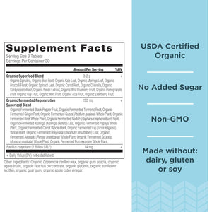 Ancient Nutrition Super Greens with Probiotics, Organic Superfood Tablets 30 Servings, 90 Count
