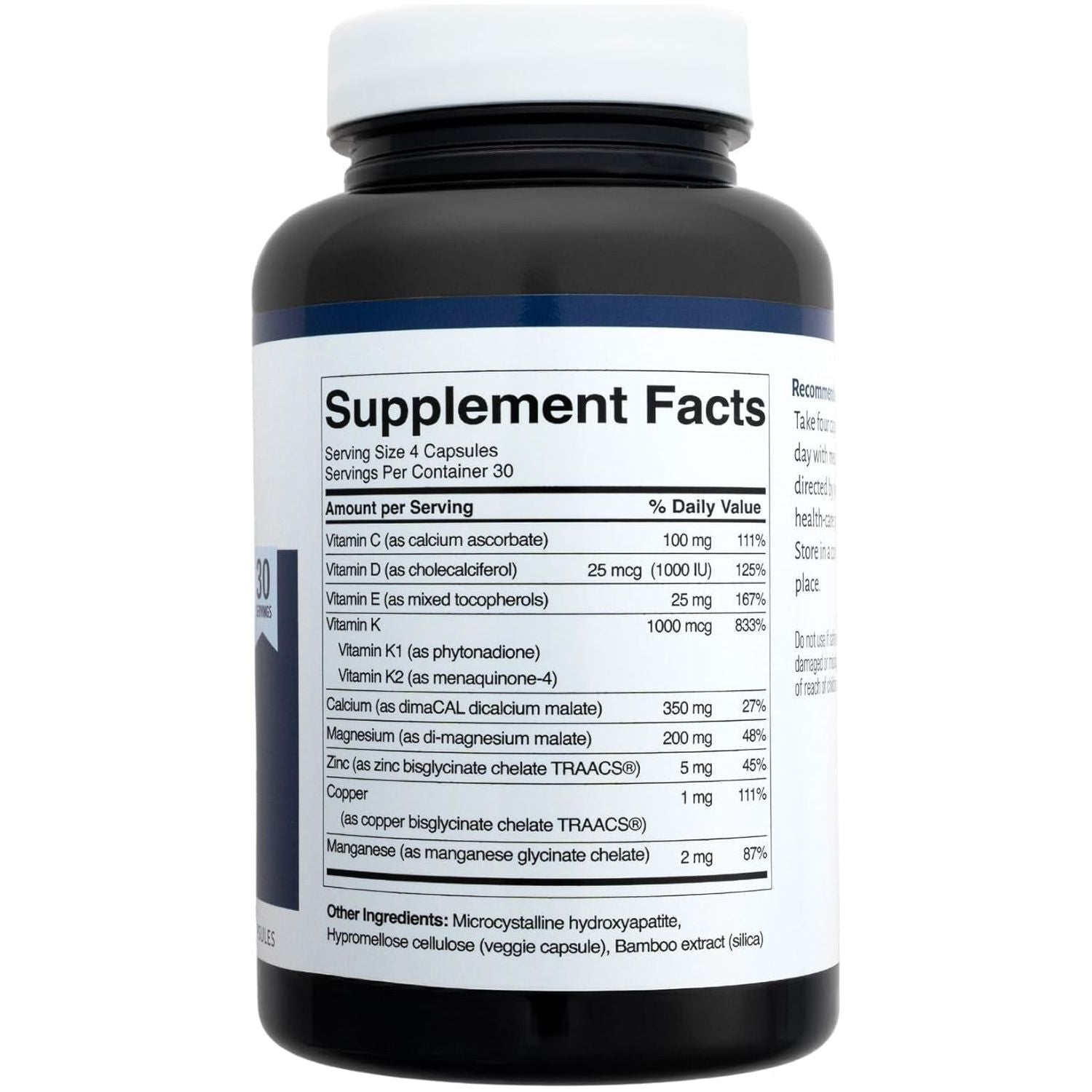 Tooth & Bone Formula - Bone Health Supplement with Calcium ,D3 + K2, 120 Capsules