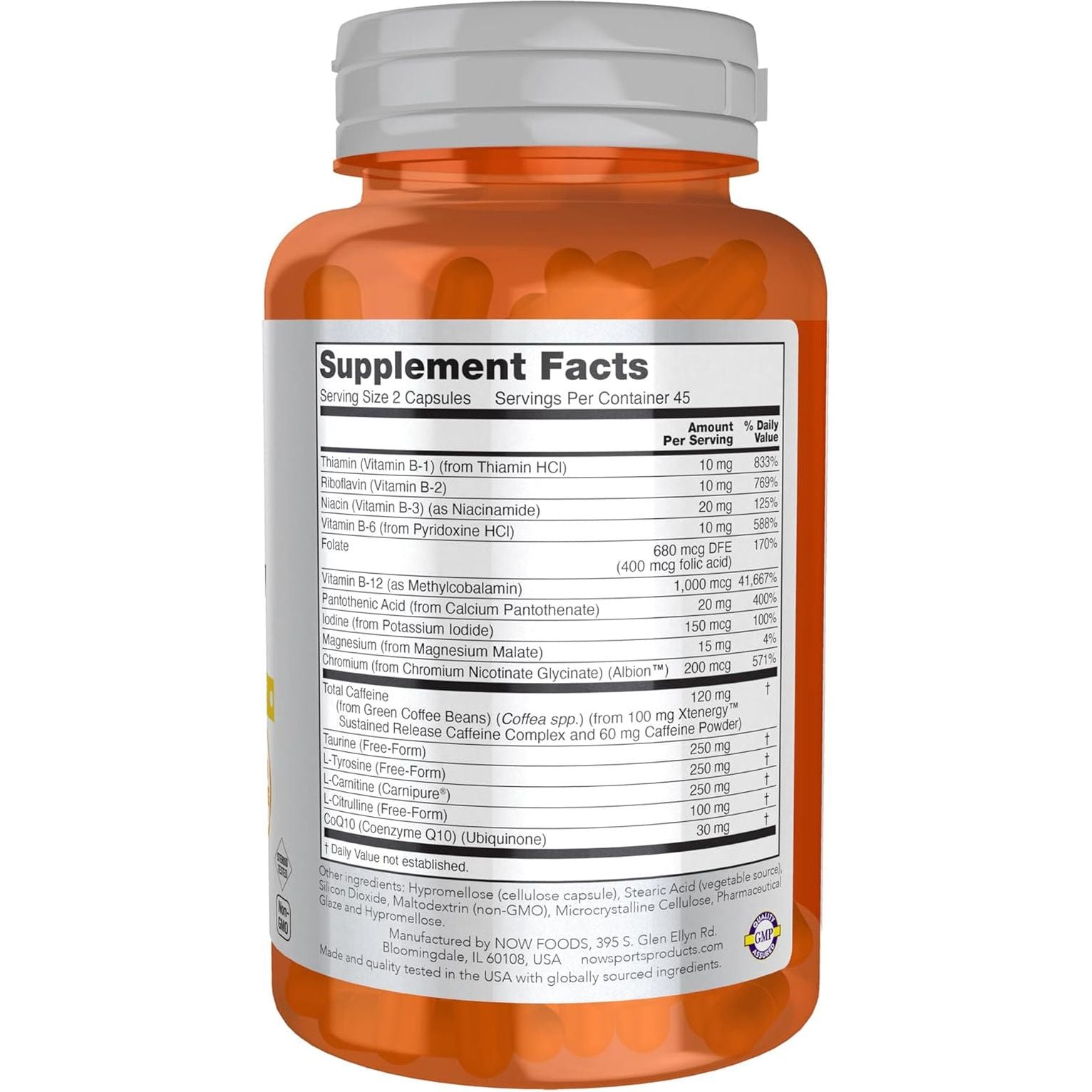 NOW Foods Sports, Sustained Energy Energy Production* Mental Alertness* 90 Capsules