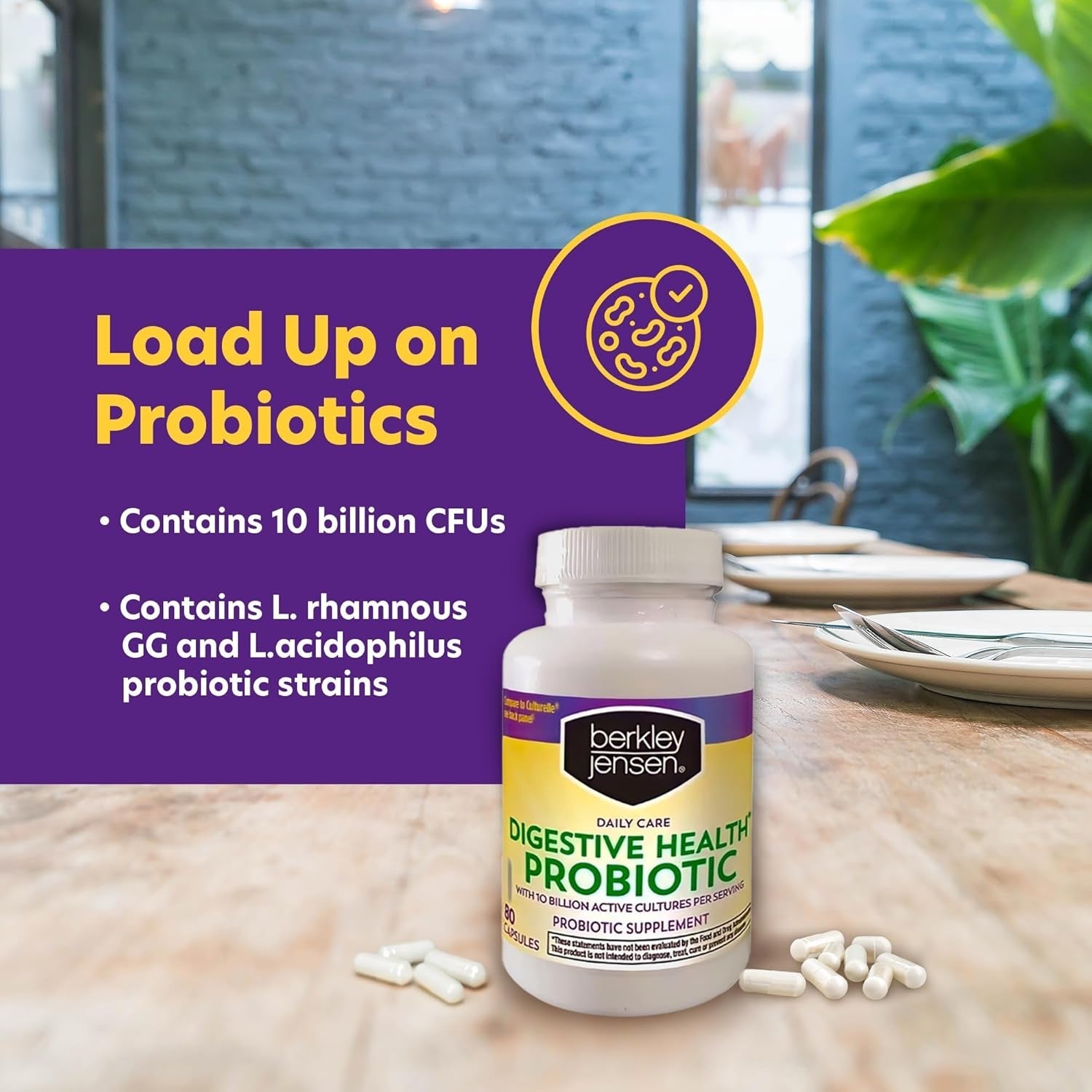 Berkley Jensen Daily Care Digestive Health Probiotics for Women & Men 80 Capsules