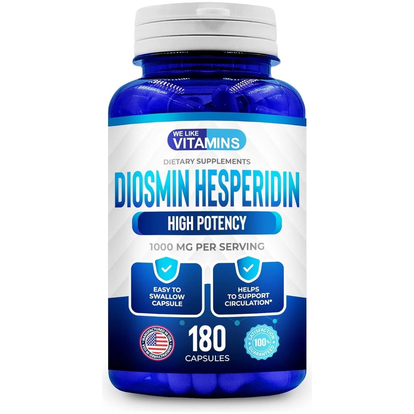 We like Vitamins Diosmin Hesperidin 1000Mg – Helps to Support Healthy Circulation, Veins, Capillaries, and Lymphatic Drainage 180 Capsules