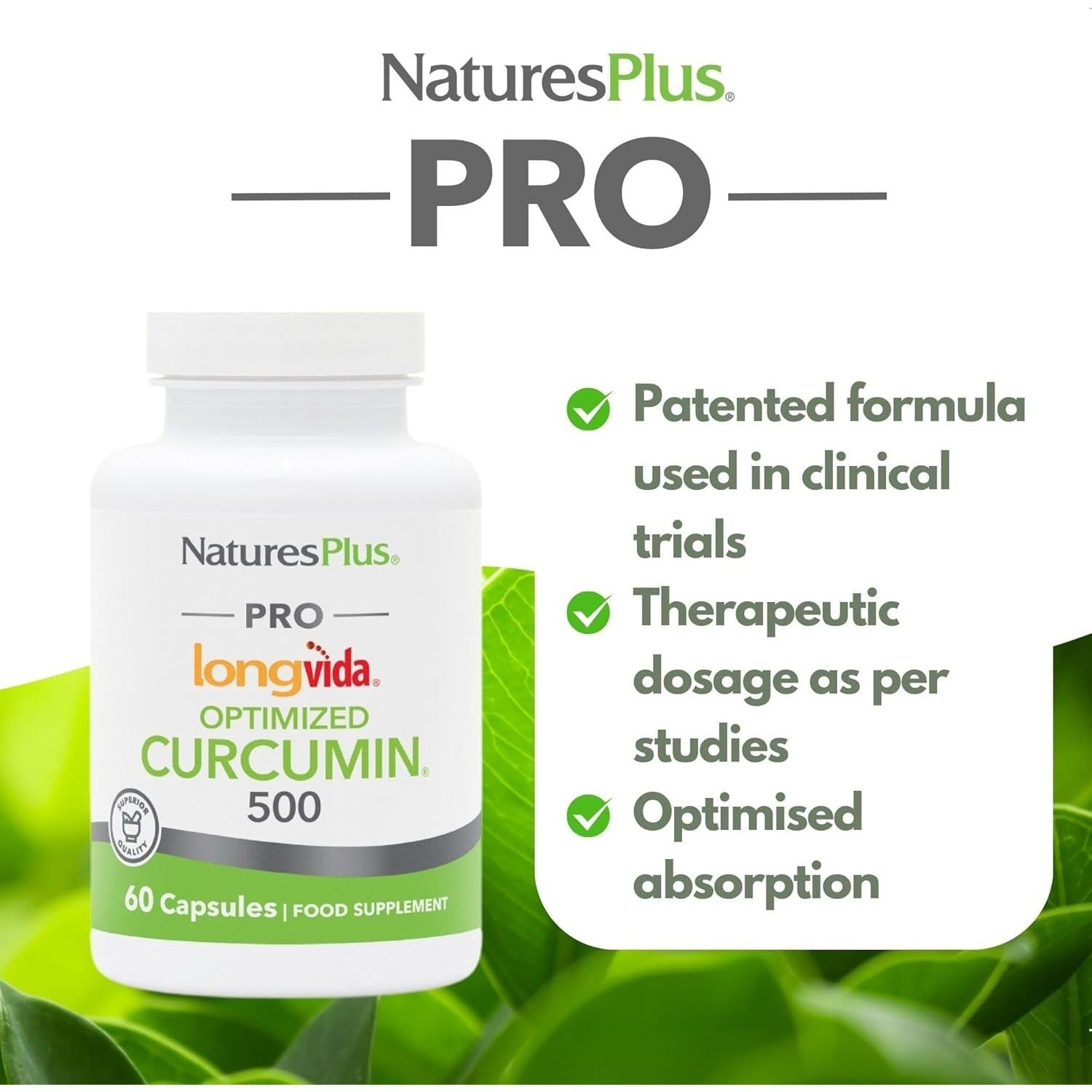 Natures plus PRO Longvida Curcumin 500 Mg - Promotes Healthy Free Radical Protection  - 60 Servings