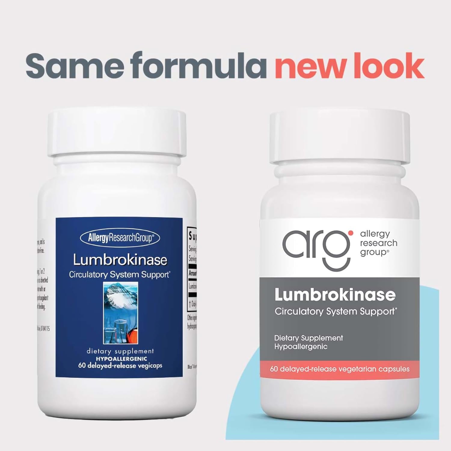 Allergy Research Group Lumbrokinase Supplement - Circulatory System Support- 60 Delayed Release Vegetarian Capsules
