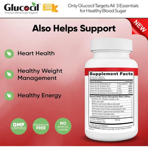 Glucocil - Premium Blood Sugar Support - Supports the 3 Essentials for Healthy Blood Sugar