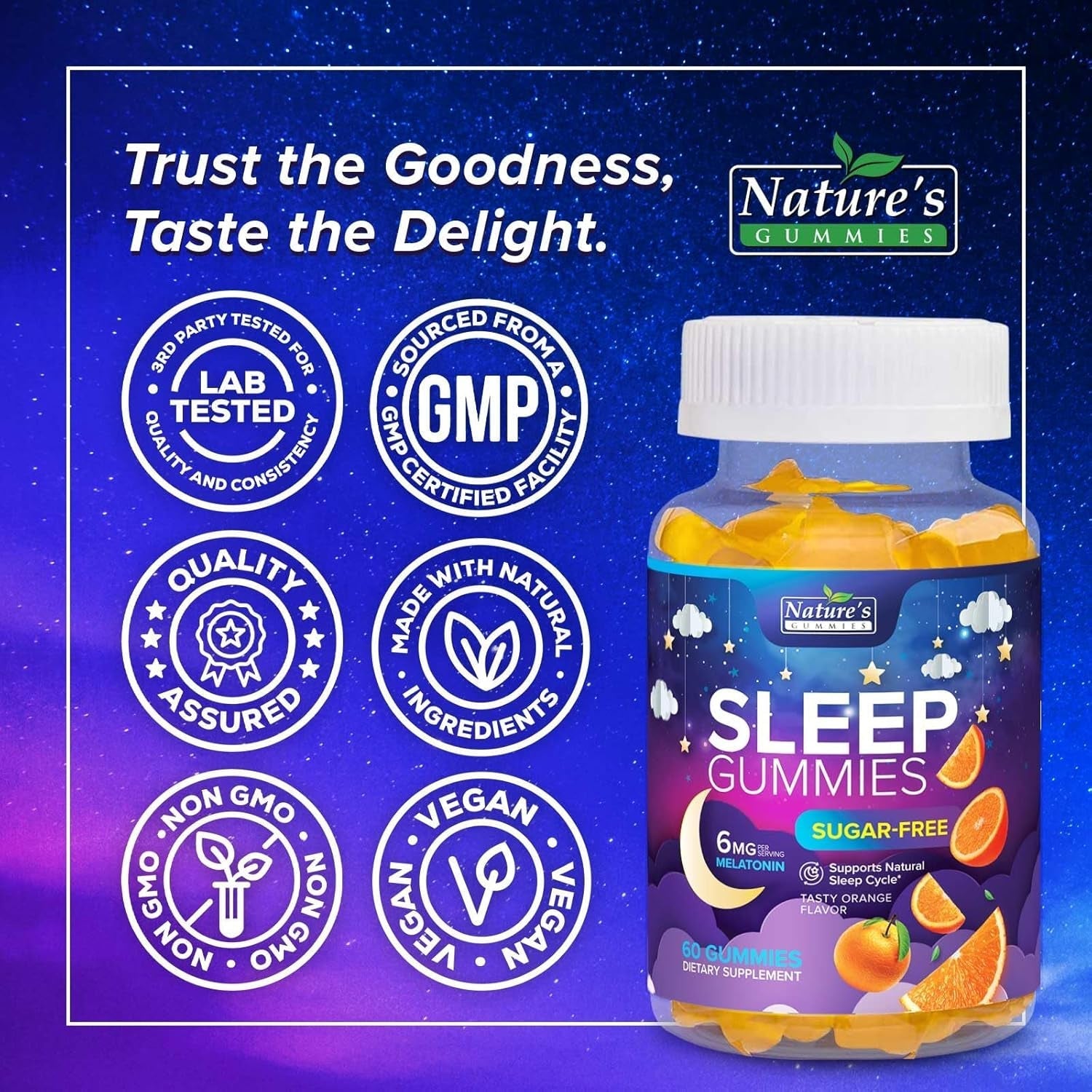 Sleep Gummies for Adults 6Mg - Natural Sleeping Gummy for Adults, Kids (60 Count)