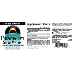 Source Naturals Phosphatidyl Serine Matrix 500Mg - 60 Softgels