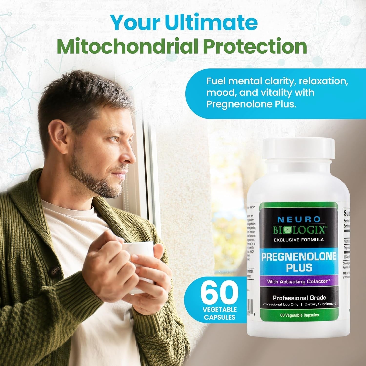 Pregnenolone plus Supplement for Women to Support Energy, Mood & Mental Clarity 60 Capsules