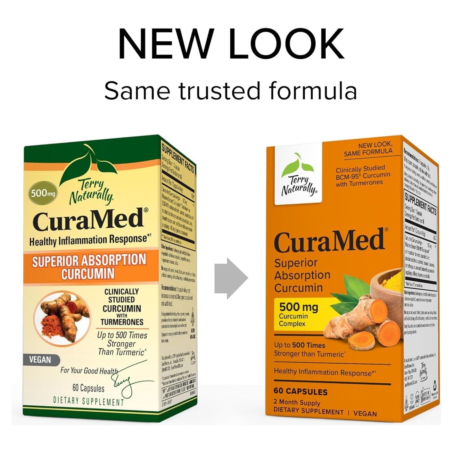 Terry Naturally Curamed 500Mg - Antioxidant Supplement for Brain & Immune Health Support - 60 Softgels