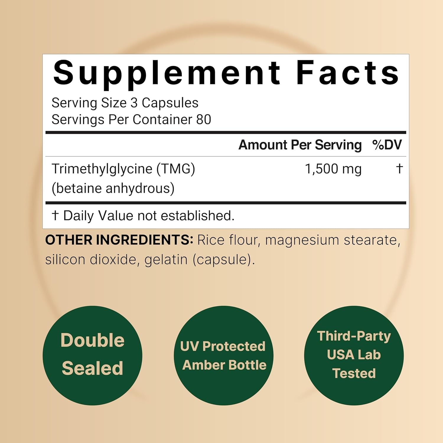 Naturebell TMG Supplements 1,500Mg, 240 Capsules – Supports Healthy Homocysteine Balance, Heart & Liver Health