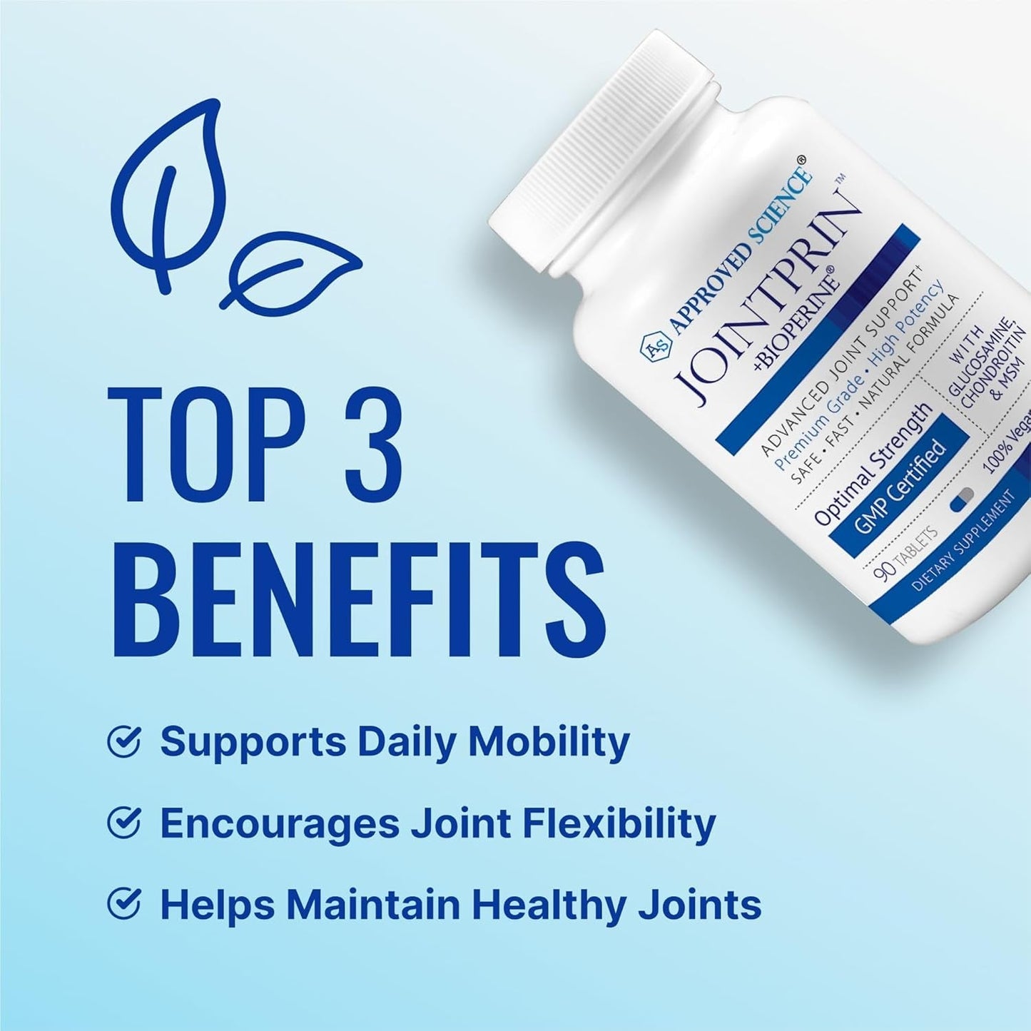 Approved Science Jointprin - Glucosamine, MSM, Chondroitin, Turmeric, Boswellia, Bioperine - 90 Tablets - 1 Month Supply