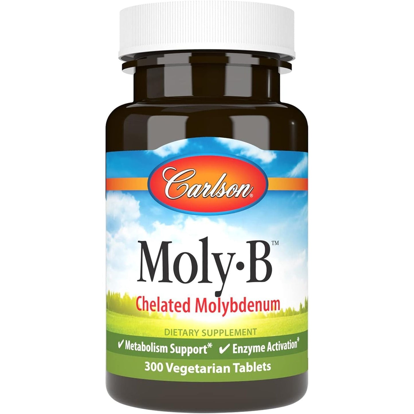 Carlson - Moly-B, Chelated Molybdenum Supplements, Metabolism Support & Enzyme Activation 300 Tablets