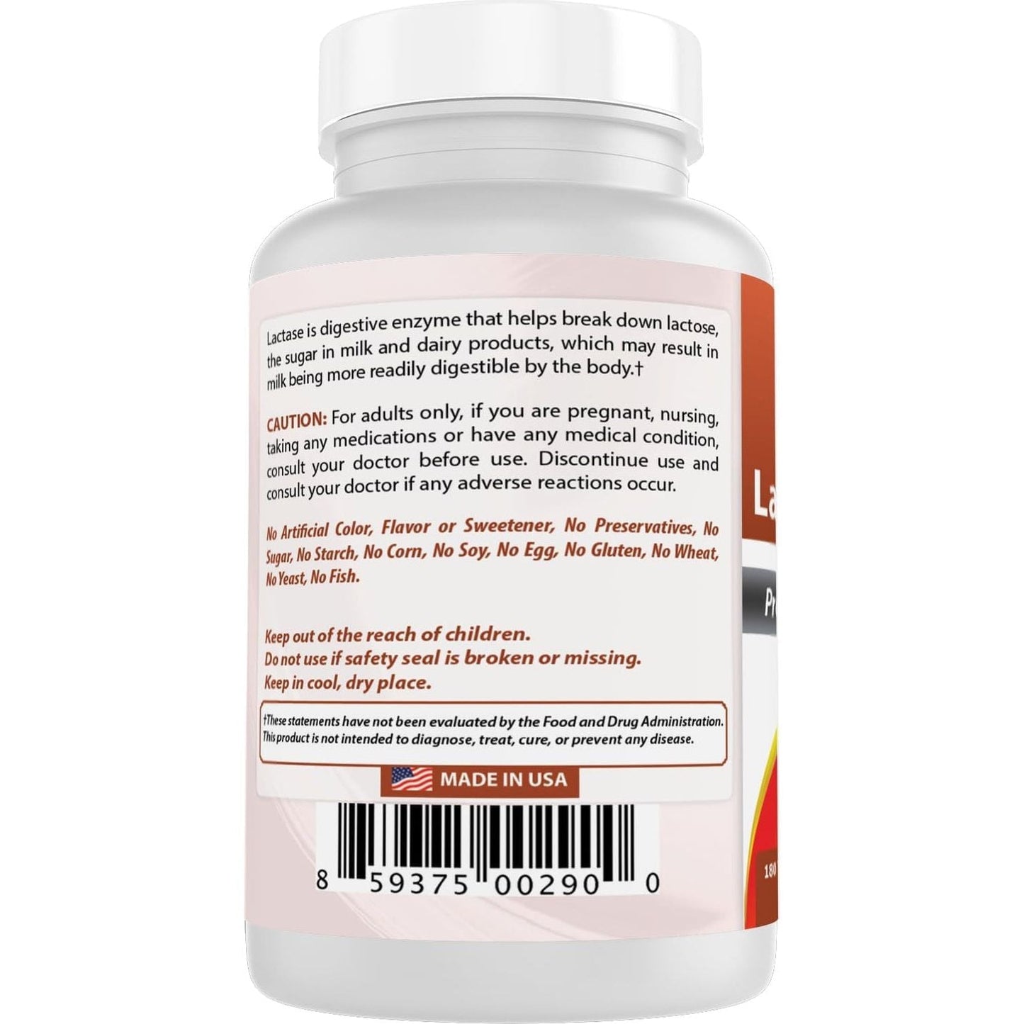 Best Naturals Fast Acting Lactase Enzyme Tablet, 3000 Fcc Alu, 180 Count