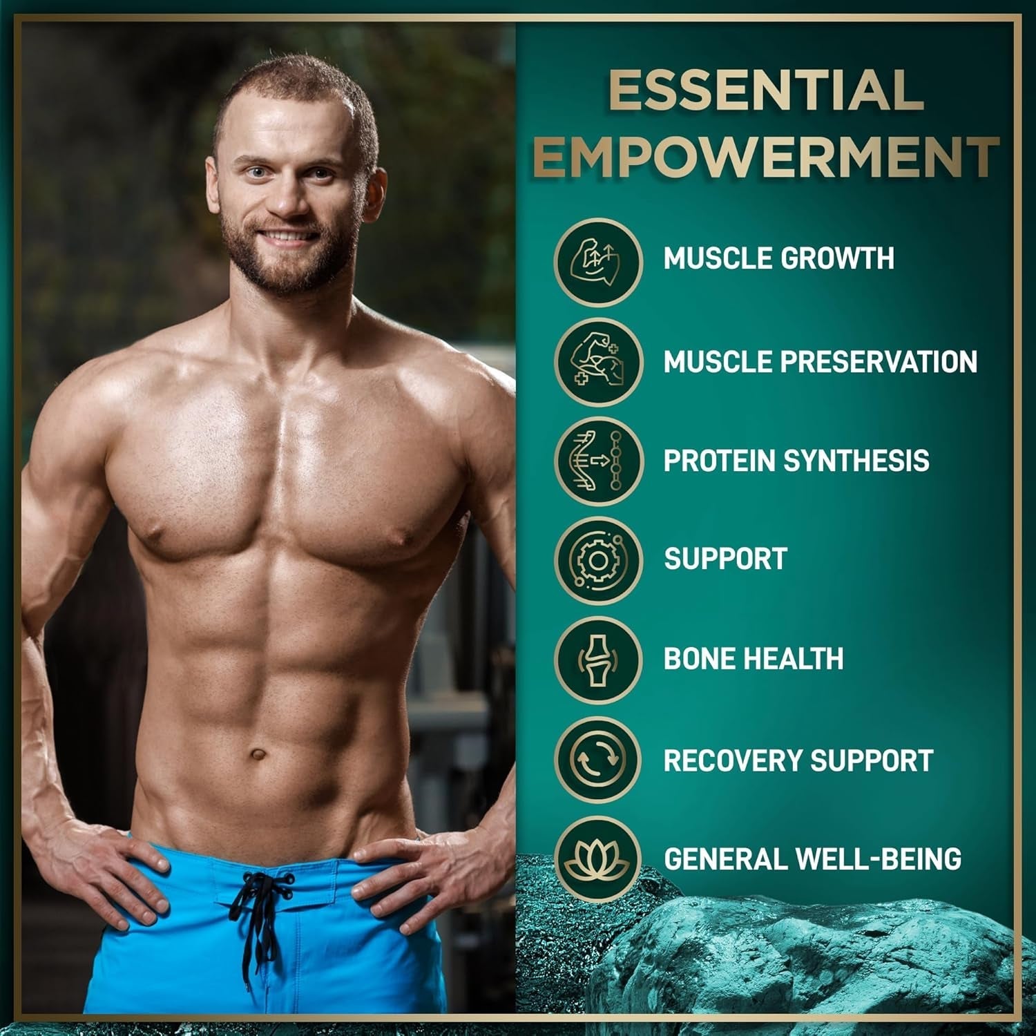 HMB Supplements for Men & Women with Vitamin D3 1,000 MG for Muscle Growth, Strenghth and Fast Workout Recovery - 180 Capsules