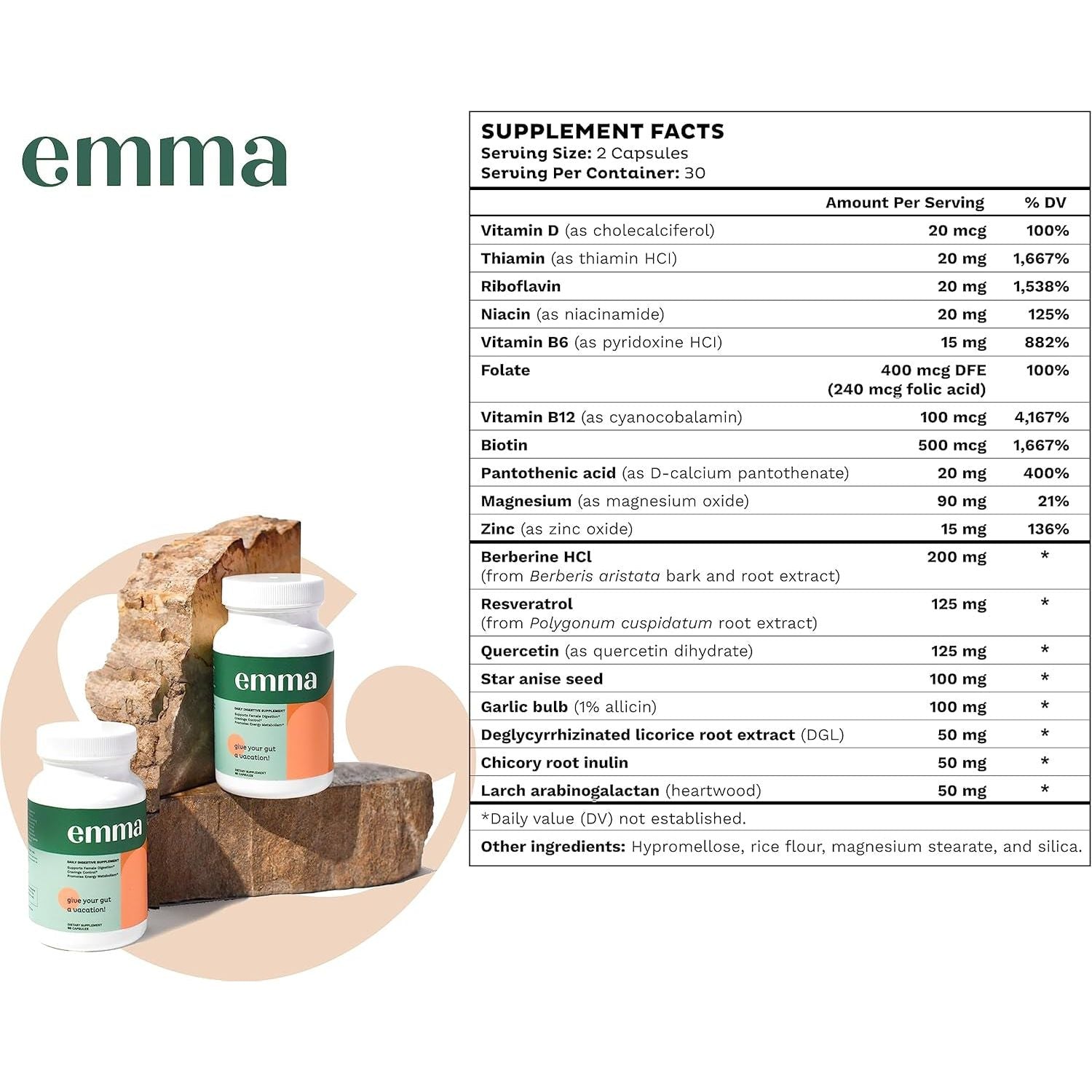 Emma Doctors Endorsed Gut Health Supplement - Gut Health & Colon Cleanse Formula 60 Capsules 