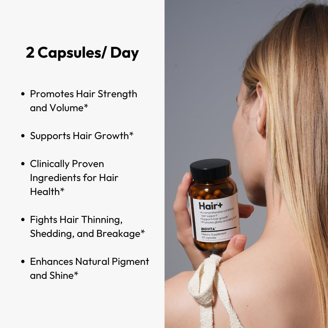 Bigvita Hair Growth Supplement, Lab Tested for Thicker, Fuller Hair, Faster Growth with Anagain 1 Month Supply
