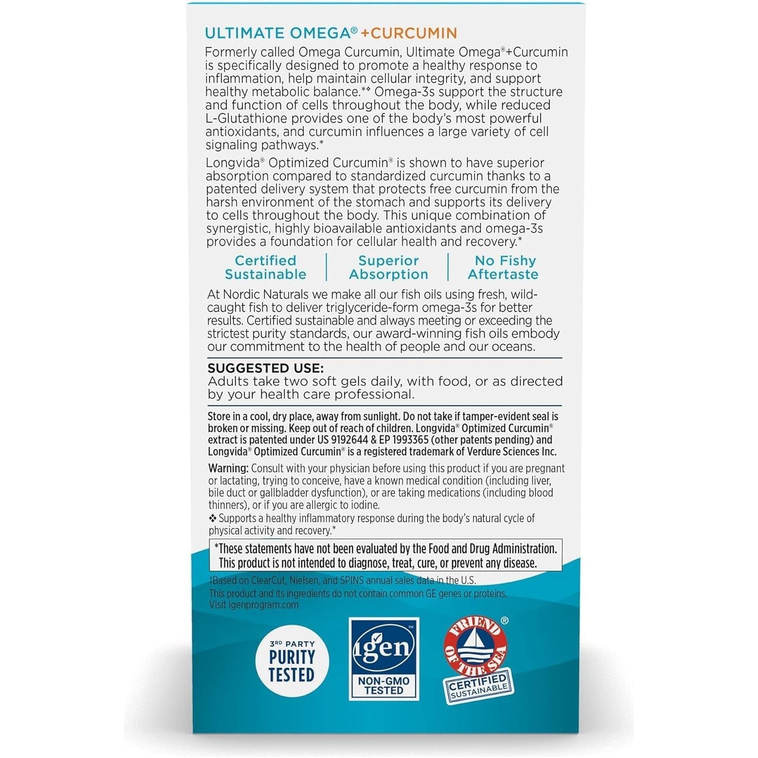 Nordic Naturals Omega Curcumin, Lemon - 1200 Mg Omega-3 + 400 Mg Optimized Curcumin - 60 Softgels