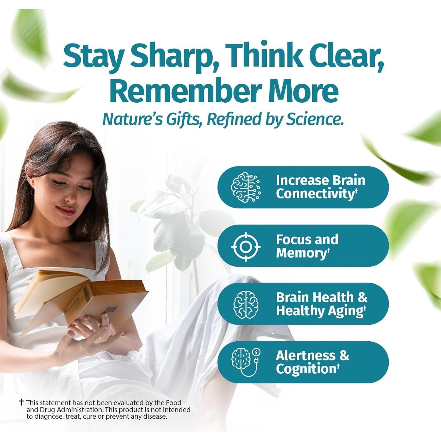 1 Body Brain Supplement Capsules with Lions Mane for Memory and Focus