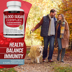 Blood Sugar Complex Supplement - Supports Healthy Blood Sugar Levels Already within Normal Range 60 Capsules