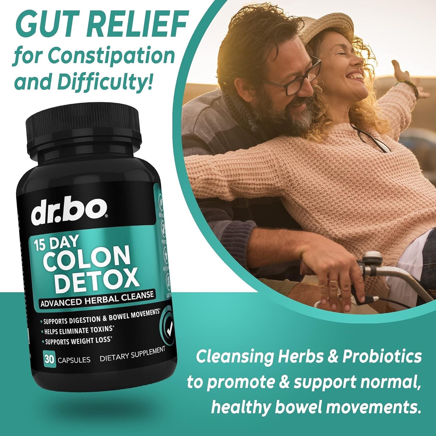 Colon Cleanser Detox for Weight Flush - 15 Day Intestinal Cleanse Pills & Probiotic